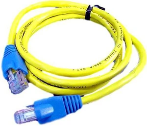 Leviton Yellow Cat 5 3 ft Ethernet LAN Patch Cord Network Cable Cat5 Red Boot 5G454-3R Leviton Yellow Cat 5 3 ft Ethernet LAN Patch Cord Network Cable Cat5 Red Boot 5G454-3R