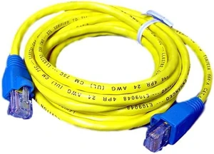 Leviton Yellow Cat 5 7 ft Ethernet LAN Patch Cord Network Cable Cat5 Red Boot 5G454-7R Leviton Yellow Cat 5 7 ft Ethernet LAN Patch Cord Network Cable Cat5 Red Boot 5G454-7R