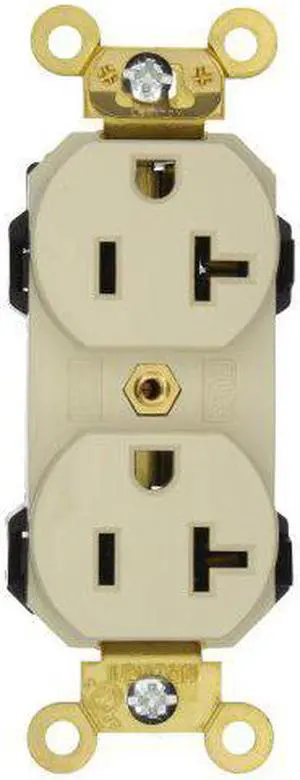 Leviton Ivory LEV-LOK Industrial Receptacle Duplex Outlet 20A M5362-I Boxed