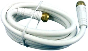 Leviton White 6' Coaxial Video Cable GOLD PLUG Ends F-Type C5851-6GW Leviton White 6' Coaxial Video Cable GOLD PLUG Ends F-Type C5851-6GW