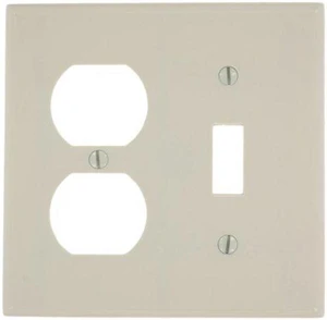 Leviton 78005 Light Almond Two Gang Combination Toggle Switch Duplex Receptacle Wall Plate Leviton 78005 Light Almond Two Gang Combination Toggle Switch Duplex Receptacle Wall Plate