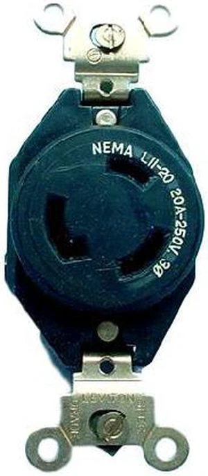 Leviton L11-20 Locking Receptacle Turn Lock Outlet NEMA L11-20R 20A 250V 3Ø 71120-FR Leviton L11-20 Locking Receptacle Turn Lock Outlet NEMA L11-20R 20A 250V 3Ø 71120-FR