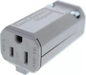 Pass & Seymour Legrand MaxGrip Gray Heavy Duty Connector NEMA 5-15R PS5969-GRY