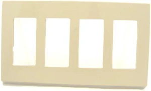 Leviton 80312-SA Almond Screwless Snap-On Polycarbonate Four Gang Decora Wall Plate Leviton 80312-SA Almond Screwless Snap-On Polycarbonate Four Gang Decora Wall Plate