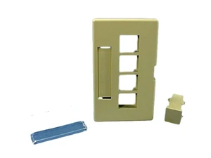 Leviton Ivory 4-Port Quickport Cubicle Wallplate Fits Herman Miller 49910-HI4 Leviton Ivory 4-Port Quickport Cubicle Wallplate Fits Herman Miller 49910-HI4