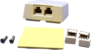 Leviton 41048-TDB Duplex Modular Telephone Wall Jack, 8-Position 8-Conductor, Surface Mount, 110-Type Termination, Type 104, Category 3 T568B RJ-45, Light Almond Leviton 41048-TDB Duplex Modular Telephone Wall Jack, 8-Position 8-Conductor, Surface Mount, 110-Type Termination, Type 104, Category 3 T568B RJ-45, Light Almond