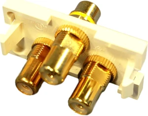 Leviton 41292-3RT Multimedia Outlet System 3-Port Module Feedthrough, Light Almond Leviton 41292-3RT Multimedia Outlet System 3-Port Module Feedthrough, Light Almond
