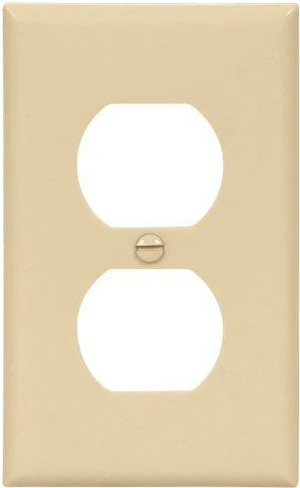 Cooper 5132V Ivory Unbreakable Single Gang Duplex Receptacle Wall Plate Cooper 5132V Ivory Unbreakable Single Gang Duplex Receptacle Wall Plate