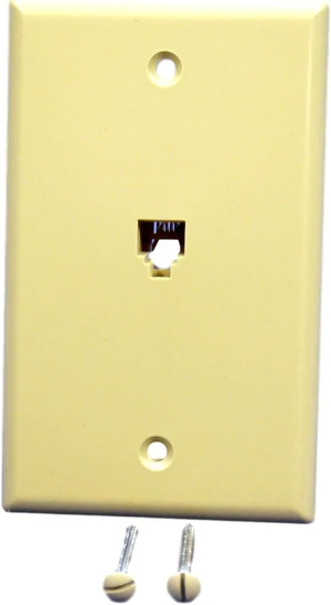 Leviton Type 625B4 Telephone 4-Wire Phone Jack 4625B-44I Wallplate 6P4C Ivory Leviton Type 625B4 Telephone 4-Wire Phone Jack 4625B-44I Wallplate 6P4C Ivory