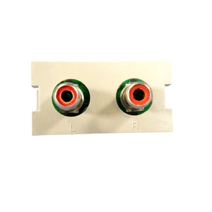 Leviton 41291-1RG Stereo Audio Jack Insert Module for Multimedia Outlet System (MOS), Screw Terminals, Gray Leviton 41291-1RG Stereo Audio Jack Insert Module for Multimedia Outlet System (MOS), Screw Terminals, Gray