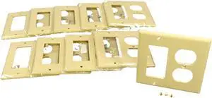 Cooper Wiring Devices 2157V 2-Gang Combination Duplex Receptacle Decorator GFCI Rocker Switch Wall Plate, Standard Size, Thermoset Plastic, Ivory (Pack of 10)