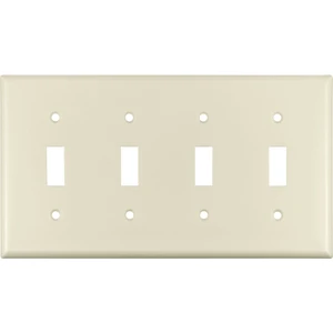Cooper Wiring Devices 2154A 4-Gang Toggle Switch Wall Plate, Standard Size, Thermoset Plastic, Almond Cooper Wiring Devices 2154A 4-Gang Toggle Switch Wall Plate, Standard Size, Thermoset Plastic, Almond