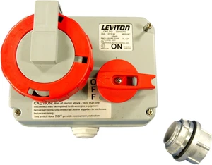 Leviton Non-Fused Mechanical Interlock Pin & Sleeve Receptacle 30A 480V 330MI7W Leviton Non-Fused Mechanical Interlock Pin & Sleeve Receptacle 30A 480V 330MI7W