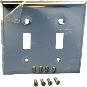 Leviton 1909 Chrome-Plated Steel 2-Gang Toggle Switch Wallplate Cover Leviton 1909 Chrome-Plated Steel 2-Gang Toggle Switch Wallplate Cover