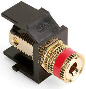 Leviton 40833-BBR QuickPort Binding Post Adapter with Red Stripe Brown Leviton 40833-BBR QuickPort Binding Post Adapter with Red Stripe Brown