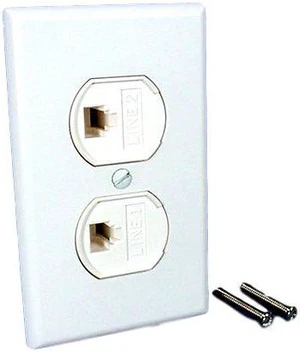 Leviton 41366-IDW Telephone Type 106 Duplex Insert Flush Wall Jack White Leviton 41366-IDW Telephone Type 106 Duplex Insert Flush Wall Jack White