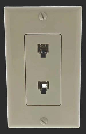 Leviton Decora Dual Phone Jack Wall Plate Ivory 40949-ID Leviton Decora Dual Phone Jack Wall Plate Ivory 40949-ID