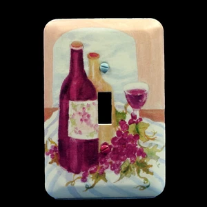 Leviton 89001-WIN Toggle Switch Wallplate Metal Switchplate, Wine Theme Leviton 89001-WIN Toggle Switch Wallplate Metal Switchplate, Wine Theme
