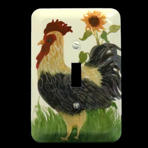 Leviton Rooster 1-Gang Toggle Switch Cover Switchplate Wallplate 89001-RST Leviton Rooster 1-Gang Toggle Switch Cover Switchplate Wallplate 89001-RST