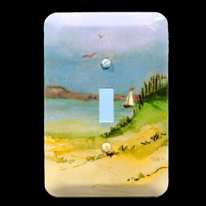 Leviton 89001-SEA 1-Gang Toggle Switch Wallplate Switchplate, Seashore Motif Leviton 89001-SEA 1-Gang Toggle Switch Wallplate Switchplate, Seashore Motif