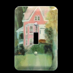 Leviton 89001-VHS 1-Gang Metal Toggle Switch Wallplate Switchplate, Victorian House Motif Leviton 89001-VHS 1-Gang Metal Toggle Switch Wallplate Switchplate, Victorian House Motif