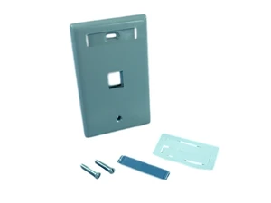 Leviton 1-Gang 1-Port QuickPort Wallplate with ID Windows, 42080-1GS, Gray Leviton 1-Gang 1-Port QuickPort Wallplate with ID Windows, 42080-1GS, Gray