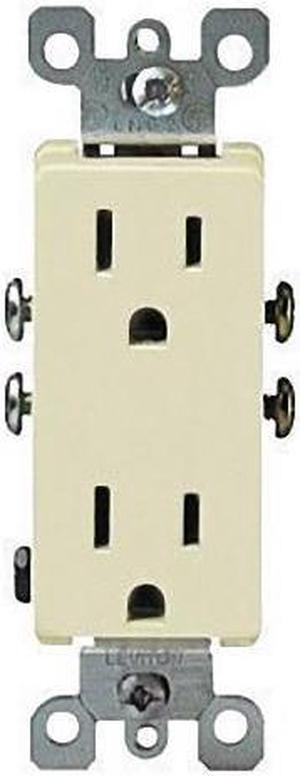 Cooper Wiring Devices 1107V Decorator Duplex Receptacle, 15A 125V, Grounding, Push-in & Side Wired, Ivory (10 Pack)