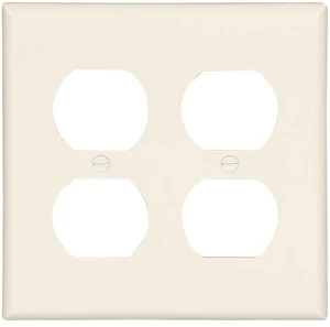 Cooper Wiring Devices 2150LA 2-Gang Duplex Receptacle Wall Plate, Standard Size, Thermoset Plastic, Light Almond Cooper Wiring Devices 2150LA 2-Gang Duplex Receptacle Wall Plate, Standard Size, Thermoset Plastic, Light Almond