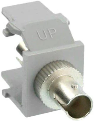 Leviton 41084-SGF Quickport Fiber Optic Adapter, ST Connector, Single Mode/Multimode, Phosphor Bronze Sleeve, Gray Leviton 41084-SGF Quickport Fiber Optic Adapter, ST Connector, Single Mode/Multimode, Phosphor Bronze Sleeve, Gray