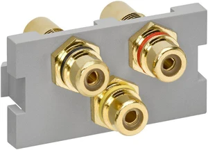 Leviton Gray MOS Wallplate 3-Port Audio Video Jack Module 41292-3RG Leviton Gray MOS Wallplate 3-Port Audio Video Jack Module 41292-3RG