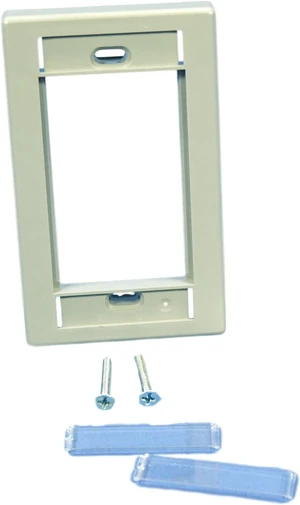 Leviton 1-Gang Multimedia Outlet System (MOS) Wallplate with ID Windows, 3 Units High, Modular Insert Frame, 41290-SMG, Grey Leviton 1-Gang Multimedia Outlet System (MOS) Wallplate with ID Windows, 3 Units High, Modular Insert Frame, 41290-SMG, Grey
