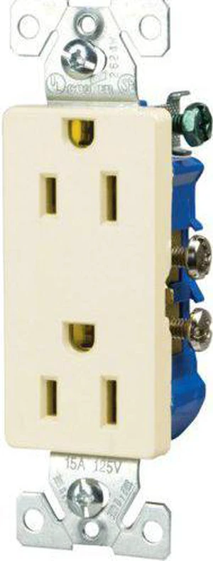 Cooper 1107LA Light Almond Decorator Duplex Receptacle 15A 125V Cooper 1107LA Light Almond Decorator Duplex Receptacle 15A 125V