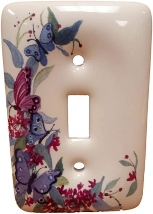 Leviton 89501-FLY Ceramic Toggle Switch Wallplate Switchplate, Butterfly Pattern Leviton 89501-FLY Ceramic Toggle Switch Wallplate Switchplate, Butterfly Pattern