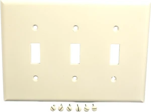 Cooper Wiring Devices 2041W White Mid Size 3-Gang Toggle Thermoset Wall Plate Cooper Wiring Devices 2041W White Mid Size 3-Gang Toggle Thermoset Wall Plate