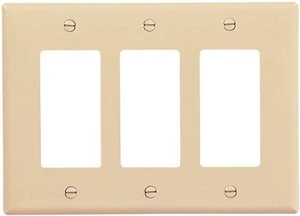 Cooper 2063V Ivory Mid-Size Three Gang Decorator Wall Plate Cooper 2063V Ivory Mid-Size Three Gang Decorator Wall Plate