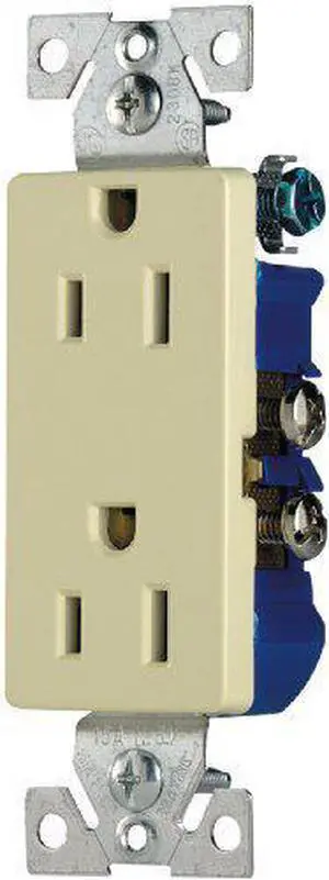 Cooper 1107A Almond Decorator Duplex Receptacle 15A 125V