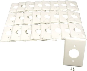 Cooper Wiring Devices 2131W 1-Gang Single Outlet Receptacle Wall Plate, 1.41" Diameter Opening, Standard Size, Thermoset Plastic, White (Pack of 25) Cooper Wiring Devices 2131W 1-Gang Single Outlet Receptacle Wall Plate, 1.41" Diameter Opening, Standard Size, Thermoset Plastic, White (Pack of 25)