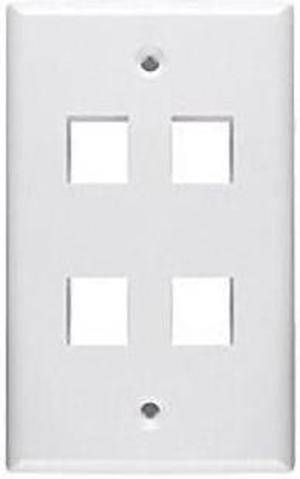 SignaMax SKF-4-WH White 4 Port Single-Gang Wall Plate