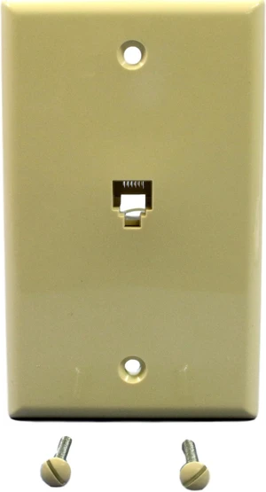 Ivory 6-Wire Phone Jack Telephone Wall Plate 40238-I Ivory 6-Wire Phone Jack Telephone Wall Plate 40238-I