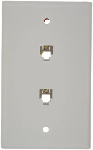 Leviton White Dual Phone Jack Wall Plate 6P4C 625B3 Duplex Telephone 40944-W Leviton White Dual Phone Jack Wall Plate 6P4C 625B3 Duplex Telephone 40944-W