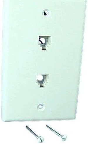 Leviton 40266-W White Duplex Phone Jack Wall Plate Leviton 40266-W White Duplex Phone Jack Wall Plate