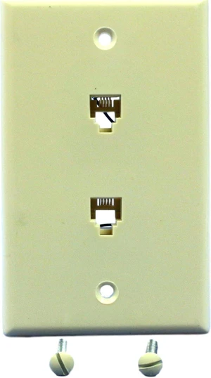 Leviton 40244-A Almond Duplex Phone Jack Wall Plate Leviton 40244-A Almond Duplex Phone Jack Wall Plate