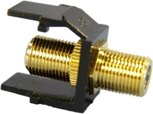 Leviton 40831-E QuickPort F-Type Adapter, Gold-Plated, Black with Blue Center Leviton 40831-E QuickPort F-Type Adapter, Gold-Plated, Black with Blue Center