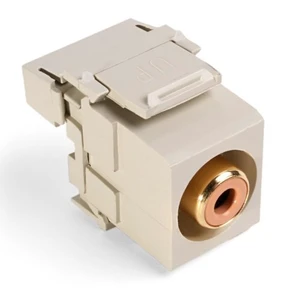 Leviton Quickport Ivory PCM Audio Jack Orange Stripe 40735-ROI Leviton Quickport Ivory PCM Audio Jack Orange Stripe 40735-ROI