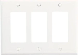 Cooper 2063W White Mid-Size Three Gang Decorator Wall Plate Cooper 2063W White Mid-Size Three Gang Decorator Wall Plate