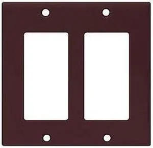 Cooper Wiring Devices 2152B 2-Gang Decorator GFCI Rocker Switch Wall Plate, Standard Size, Thermoset Plastic, Brown