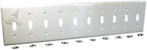Leviton S604-W White Painted Metal Ten Gang Toggle Light Switch Wall Plate Leviton S604-W White Painted Metal Ten Gang Toggle Light Switch Wall Plate