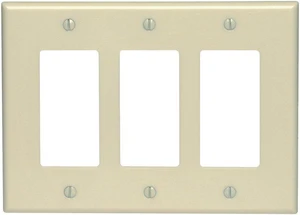Leviton 80611-I Ivory Midway Three Gang Decora Wall Plate Leviton 80611-I Ivory Midway Three Gang Decora Wall Plate