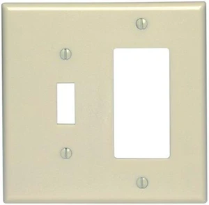 Leviton 80605-I Ivory Midway Two Gang Combination Toggle Switch Decora Wall Plate Leviton 80605-I Ivory Midway Two Gang Combination Toggle Switch Decora Wall Plate