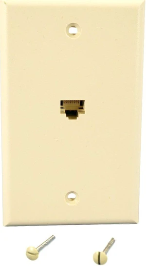 Leviton Light Almond Cat 5e Jack Nylon Wallplate 5EA10-S1T Leviton Light Almond Cat 5e Jack Nylon Wallplate 5EA10-S1T